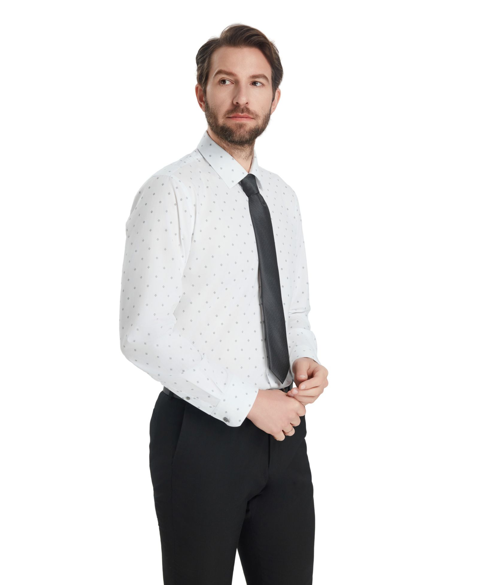 Мужская классическая рубашка Alfani Slim-Fit с геометрическим узором