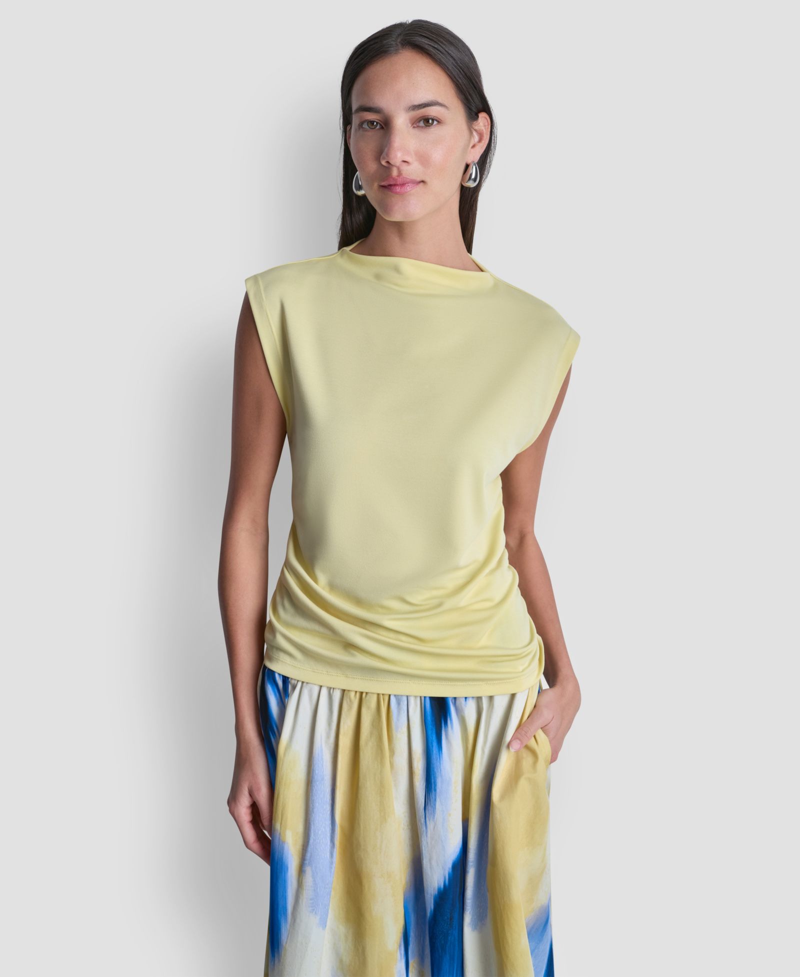 DKNY Women's Sleeveless Pique Top