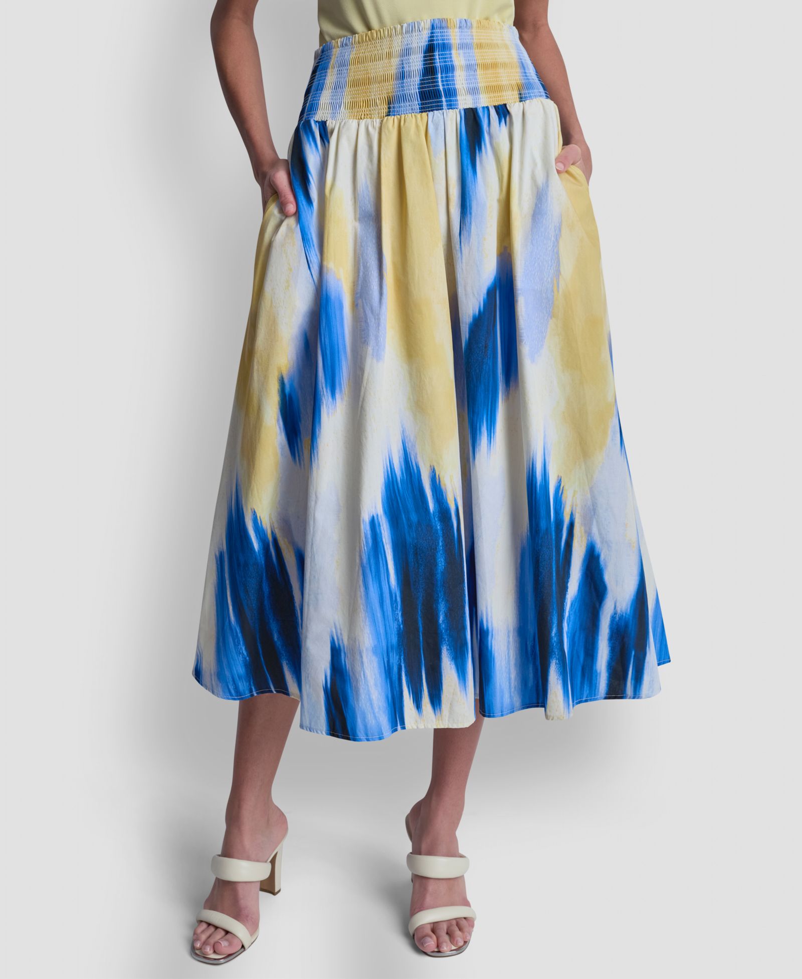 DKNY Women's Abstract Geometric Print Midi Skirt