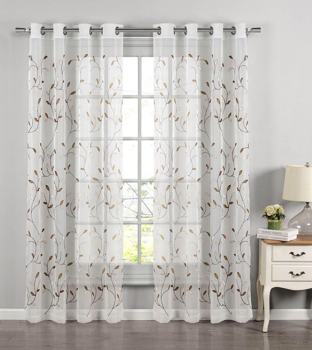 Прозрачные шторы для окон Creative Home Ideas Wavy Leaves