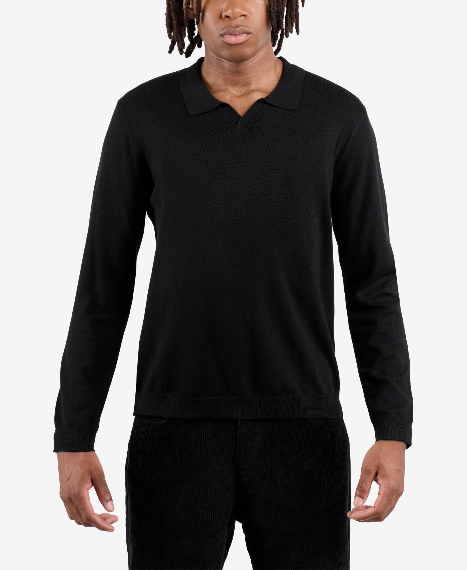 X RAY Men's XRAY Long Sleeve Sweater Johnny Collar Polo