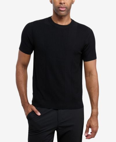 X RAY Men's XRAY Crew Rib Neck Raised Stripe Sweater