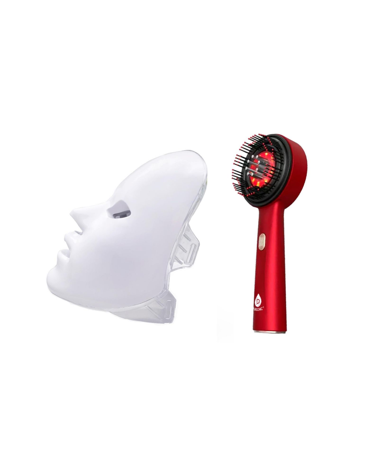 Маска для терапии лица PURSONIC 7-Color + 3-in-1 LED Scalp & Hair Treatment Brush