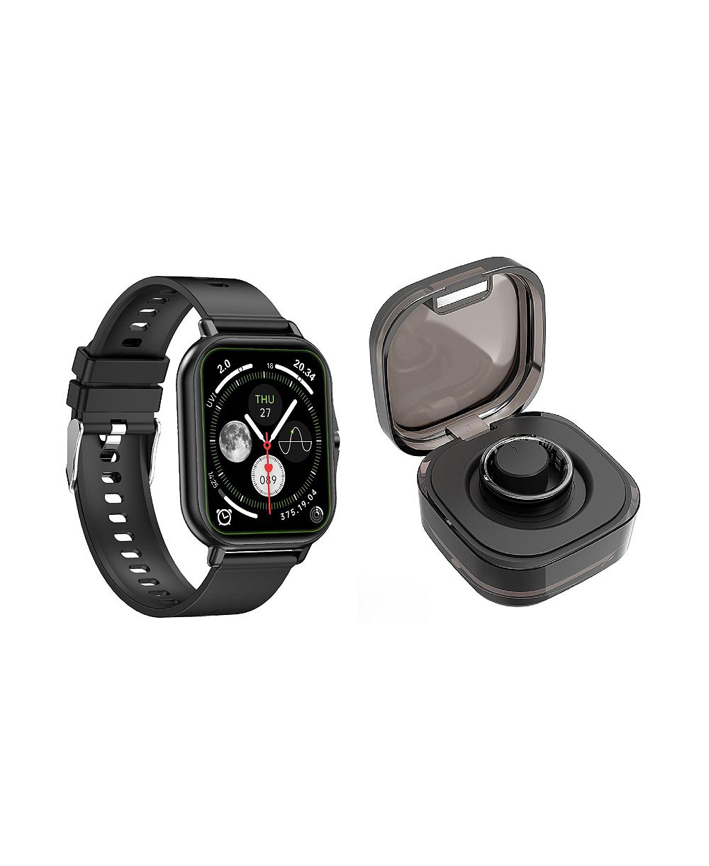 PURSONIC Smart Watch And Wellness Ring Bundle - Bluetooth Calling, Fitness Tracking And 24/7 Health Monitoring
