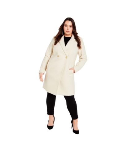 Avenue Женское пальто Estelle Plus Size с двойной пуговицей и воротником