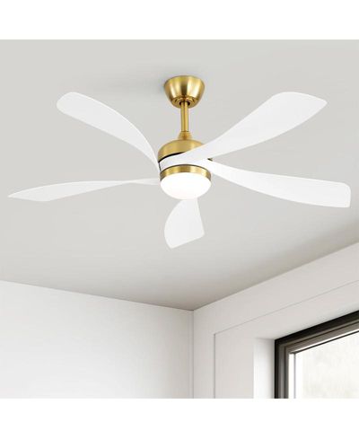 Sofucor 52-inch Modern Gold 5-Blade Ceiling Fan with LED Light and Remote Control