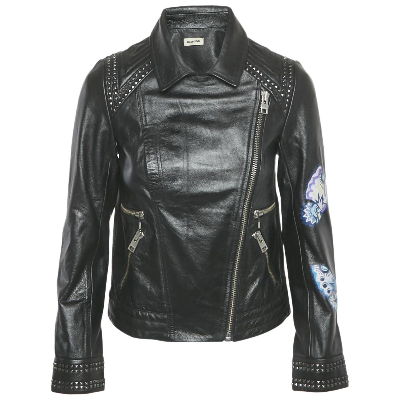 Pre-Owned Zadig & Voltaire Women's Black Leather Kawai Biker Jacket