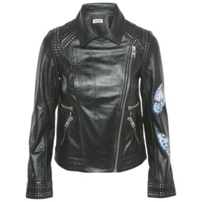 Pre-Owned Zadig & Voltaire Women's Black Leather Kawai Biker Jacket