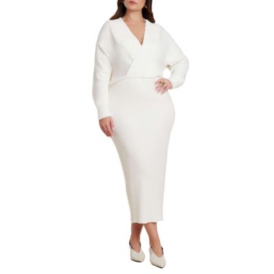 Женское трикотажное платье макси с запахом ELOQUII Wrap Sweater