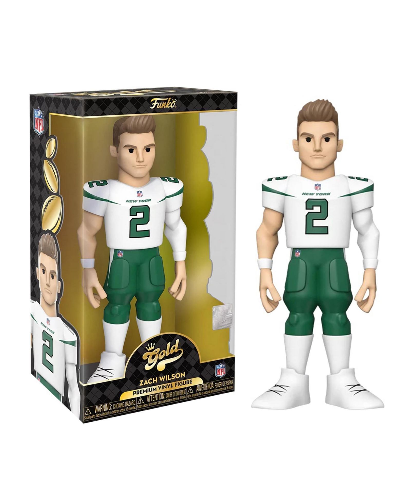 Funko Pop! New York Jets Zach Wilson Gold 12" Action Figure
