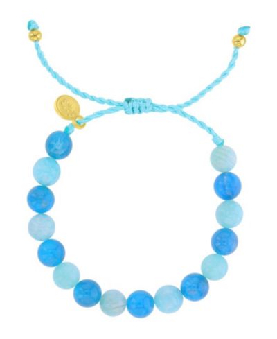 Браслет ROXY с бусинами Amazonite, желтая латунь, регулируемый
