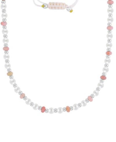 ROXY водонепроницаемое ожерелье с бусинами Platinum Beads Rhodolite Pearl