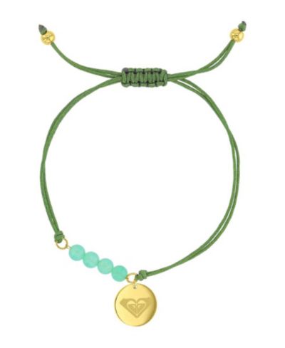 Браслет Roxy Waterproof Yellow RD Heart Charm Green Aventurine регулируемый