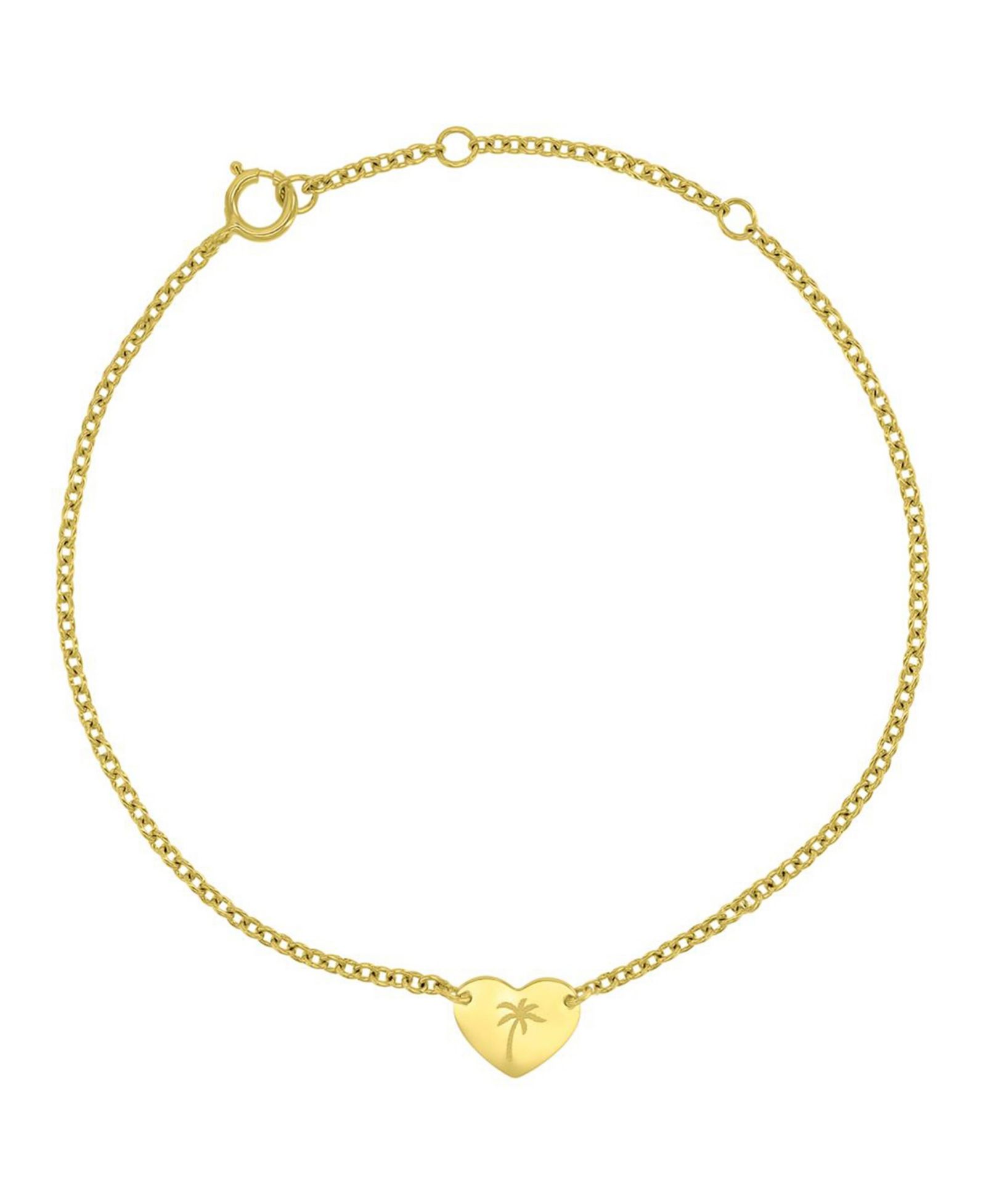 Roxy Waterproof Yellow Palm Tree Heart Bracelet