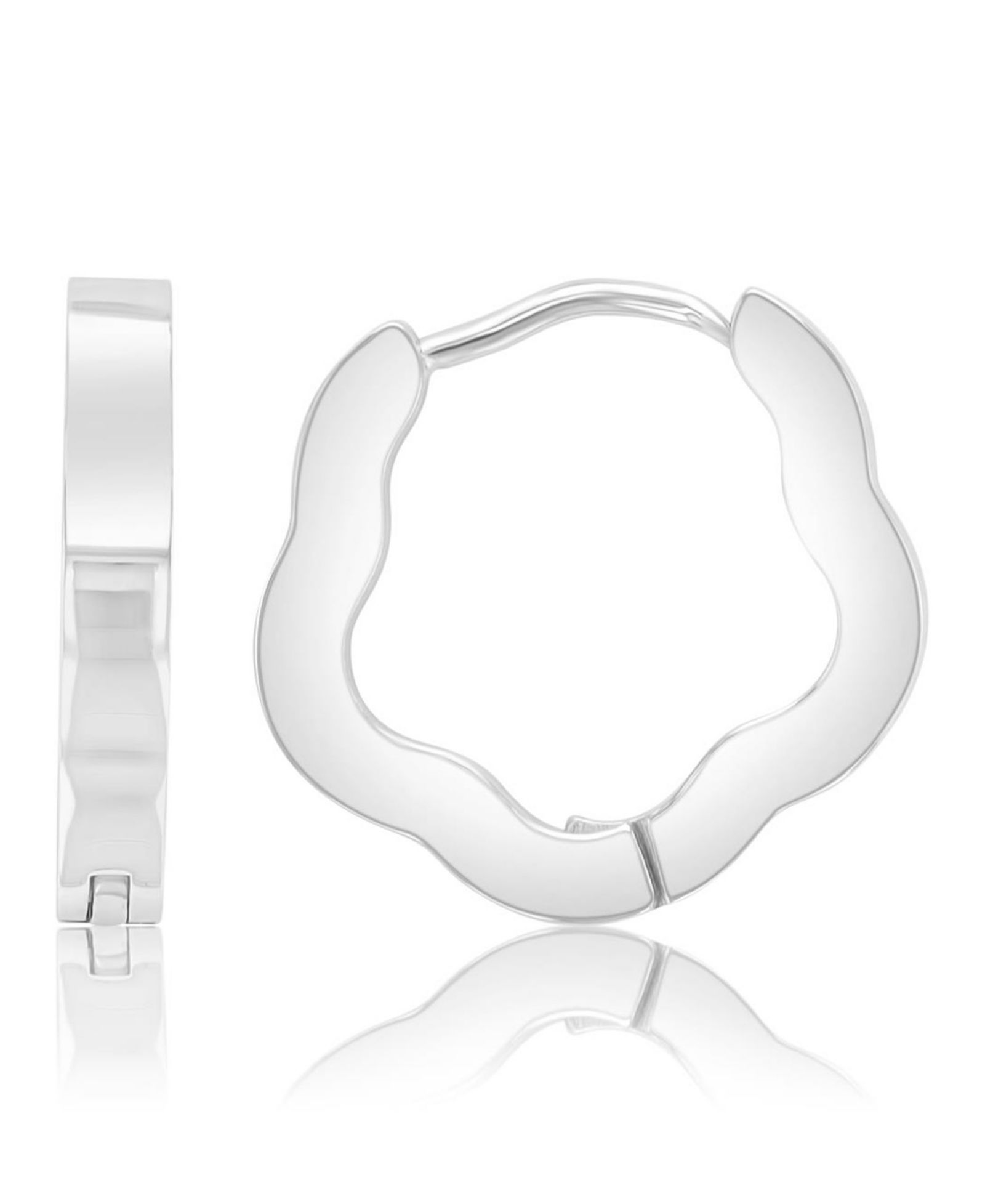 Roxy серьги-кольца Flower Huggie, Waterproof Platinum 16mm