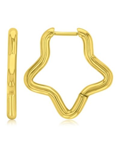 Серьги-кольца ROXY Waterproof Yellow 23mm Rounded Star