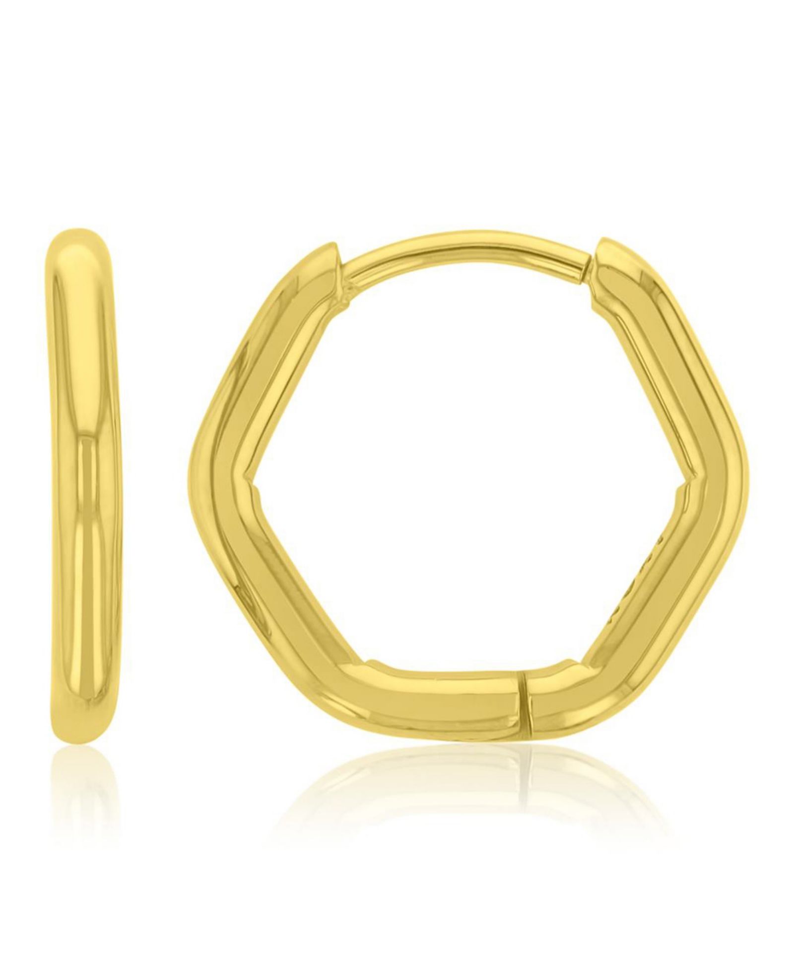 ROXY серьги-кольца Octagon Huggie 14mm желтые водонепроницаемые