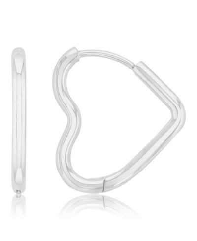 Серьги-кольца ROXY Platinum 18mm Tube Heart Huggie водонепроницаемые