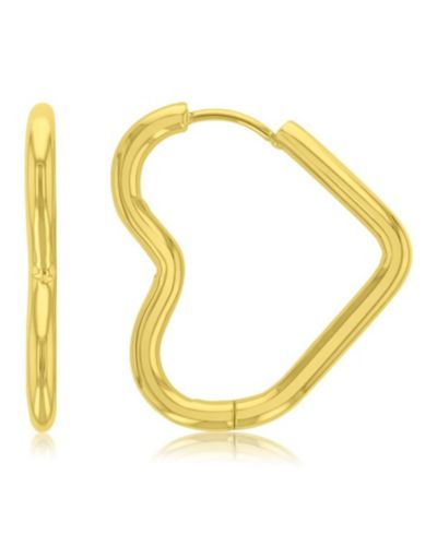 ROXY желтые серьги-кольца Tube Heart 27mm