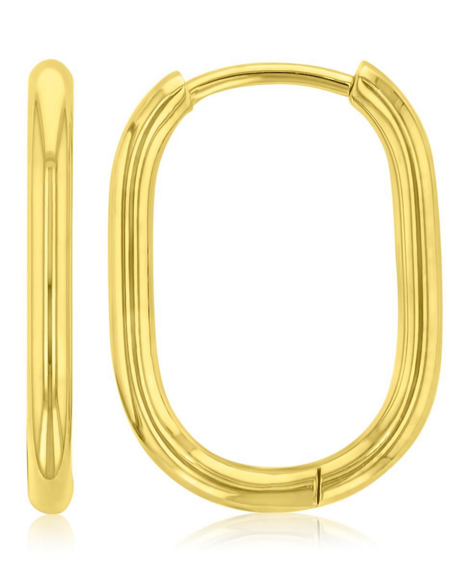 Серьги-кольца ROXY желтые, водонепроницаемые, овальные, 20mm