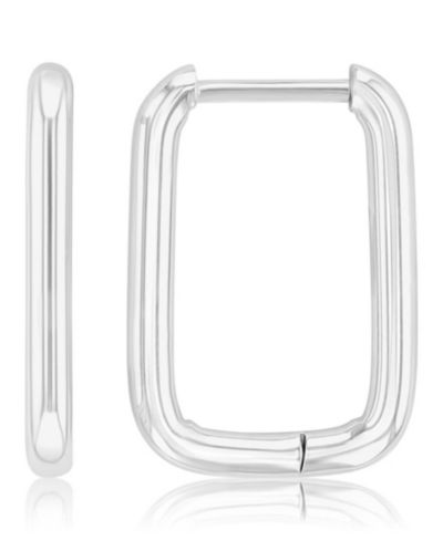 Серьги-кольца ROXY Waterproof Platinum 18mm, прямоугольные