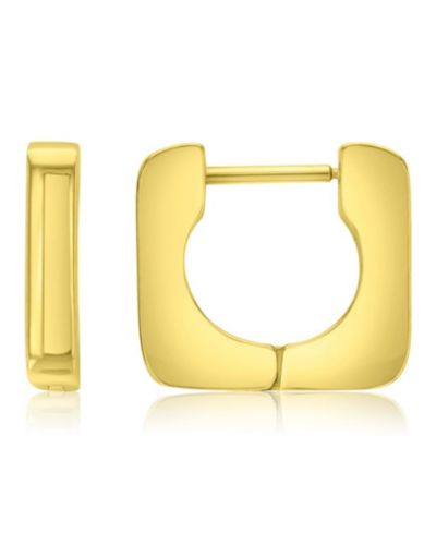 ROXY водонепроницаемые желтые серьги-кольца 14mm Hollow Rounded Circle Square Huggie