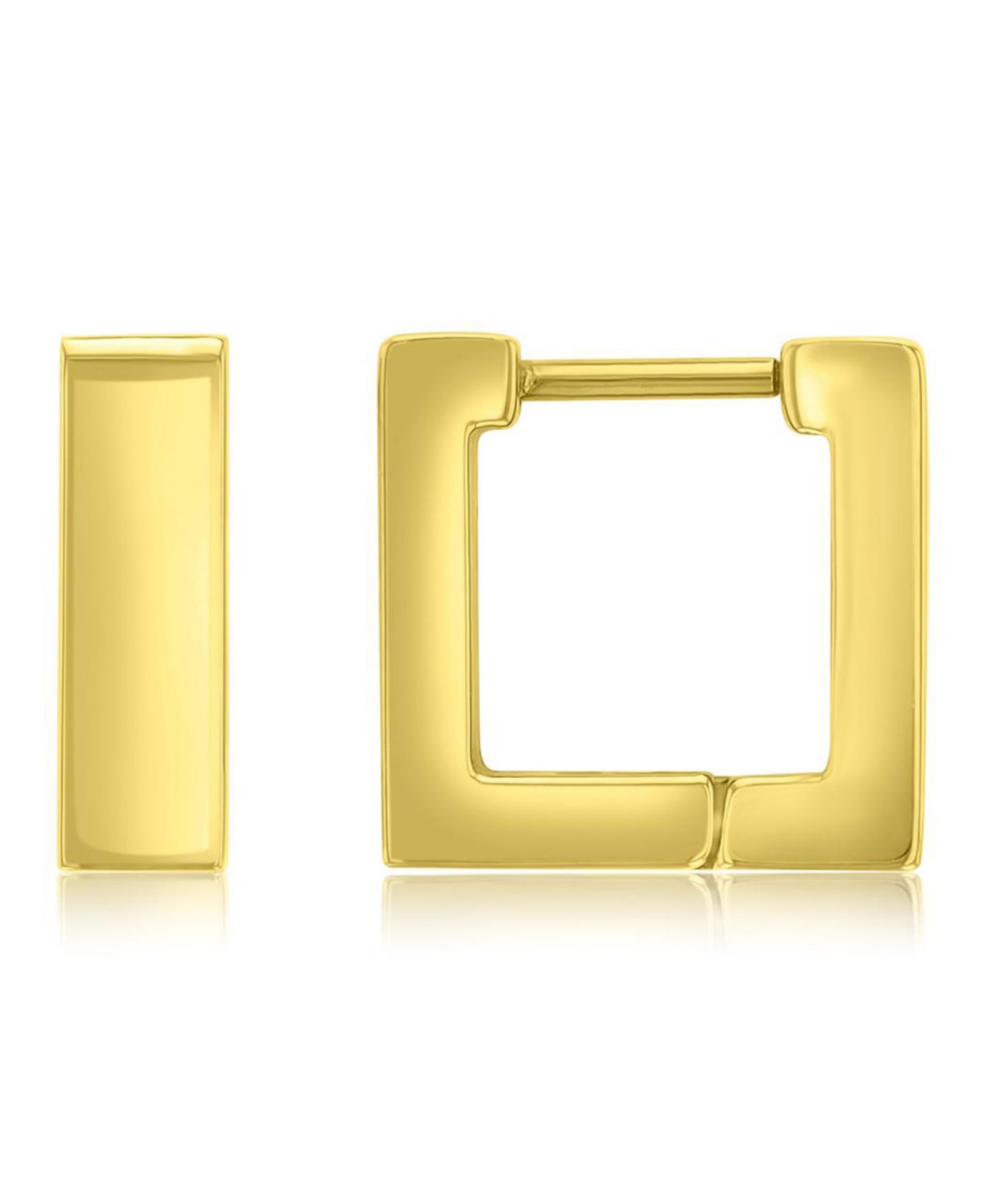 Серьги-кольца ROXY Platinum Square Huggie 13mm