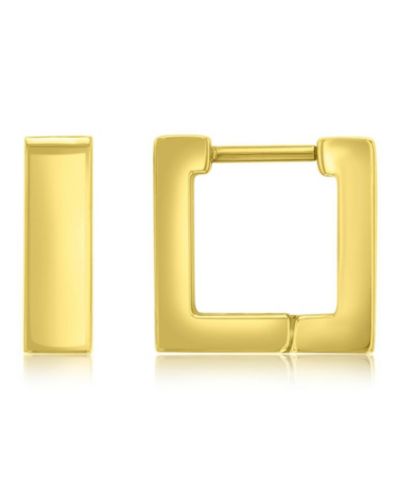 ROXY Waterproof Platinum 13mm Square Huggie Earrings