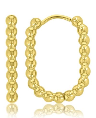 Серьги-кольца ROXY Waterproof Yellow 19mm Beaded Rectangle Huggie