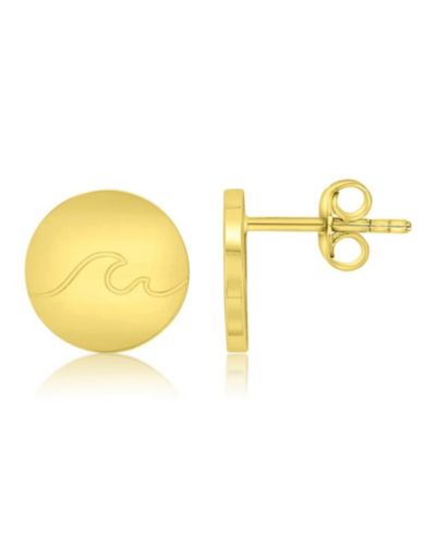 Серьги-гвоздики ROXY Heart Wave Yellow 12mm, водонепроницаемые
