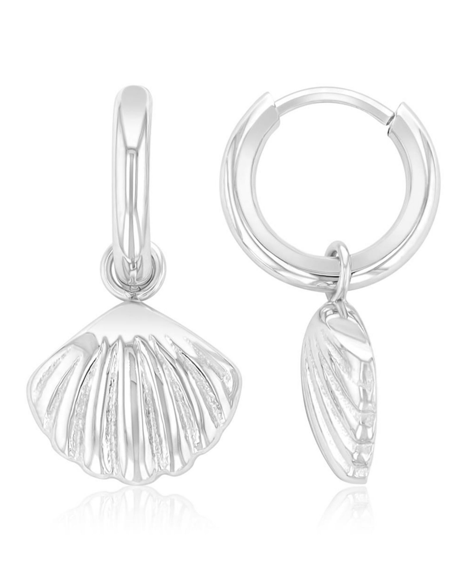 ROXY Waterproof Platinum 24mm Seashell Huggie Earrings