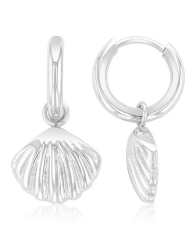 ROXY Waterproof Platinum 24mm Seashell Huggie Earrings