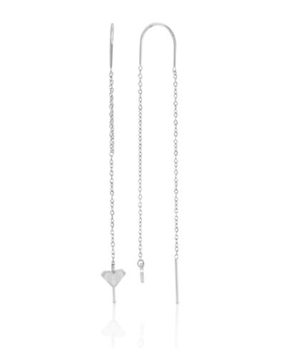 ROXY серьги-протыкатели с треугольным сердцем из платины 65mm