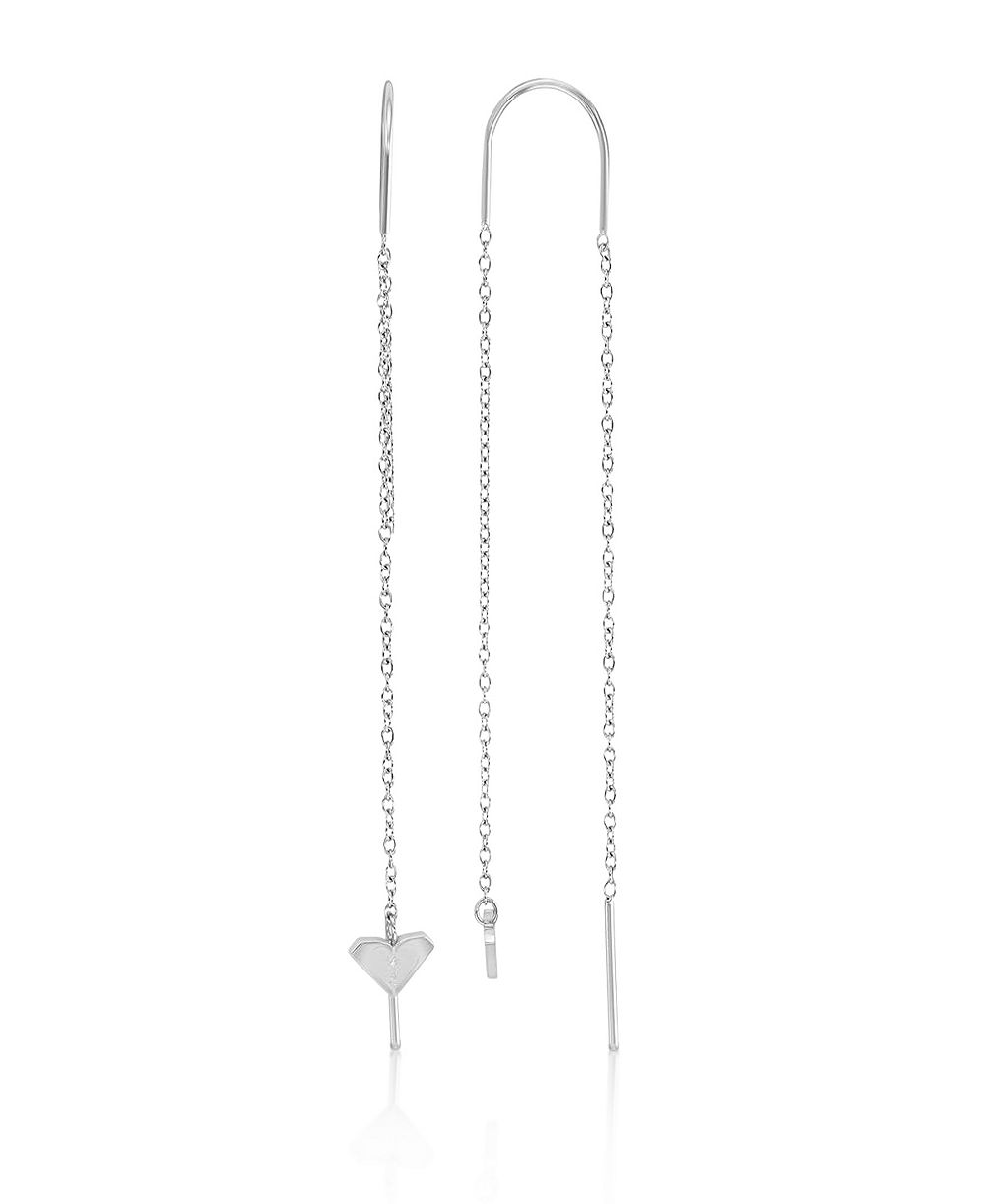 ROXY водолазные серьги-протяжки в форме треугольного сердца, платина, 65mm