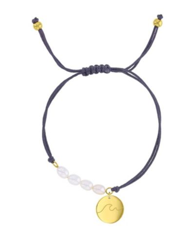 Регулируемый браслет Roxy Waterproof Yellow RD Wave Heart Charm Pearl