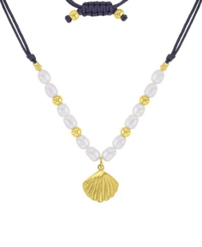 ROXY Waterproof Yellow Seashell Pearl Adjustable Necklace