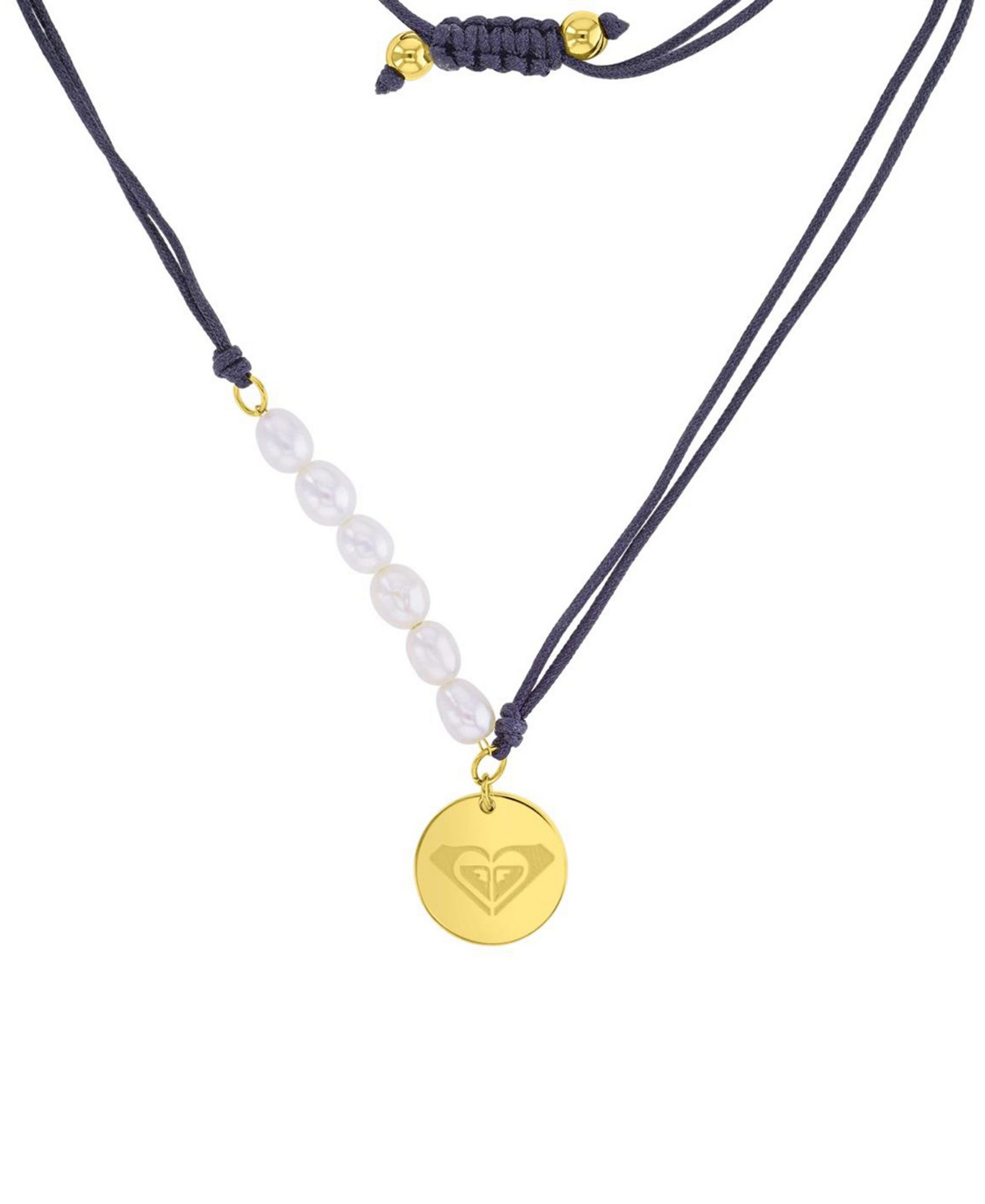 ROXY Waterproof Yellow Heart Freshwater Pearl Adjustable Necklace