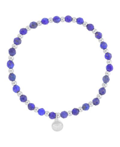 Roxy Waterproof Platinum Lapis Stretch Bracelet