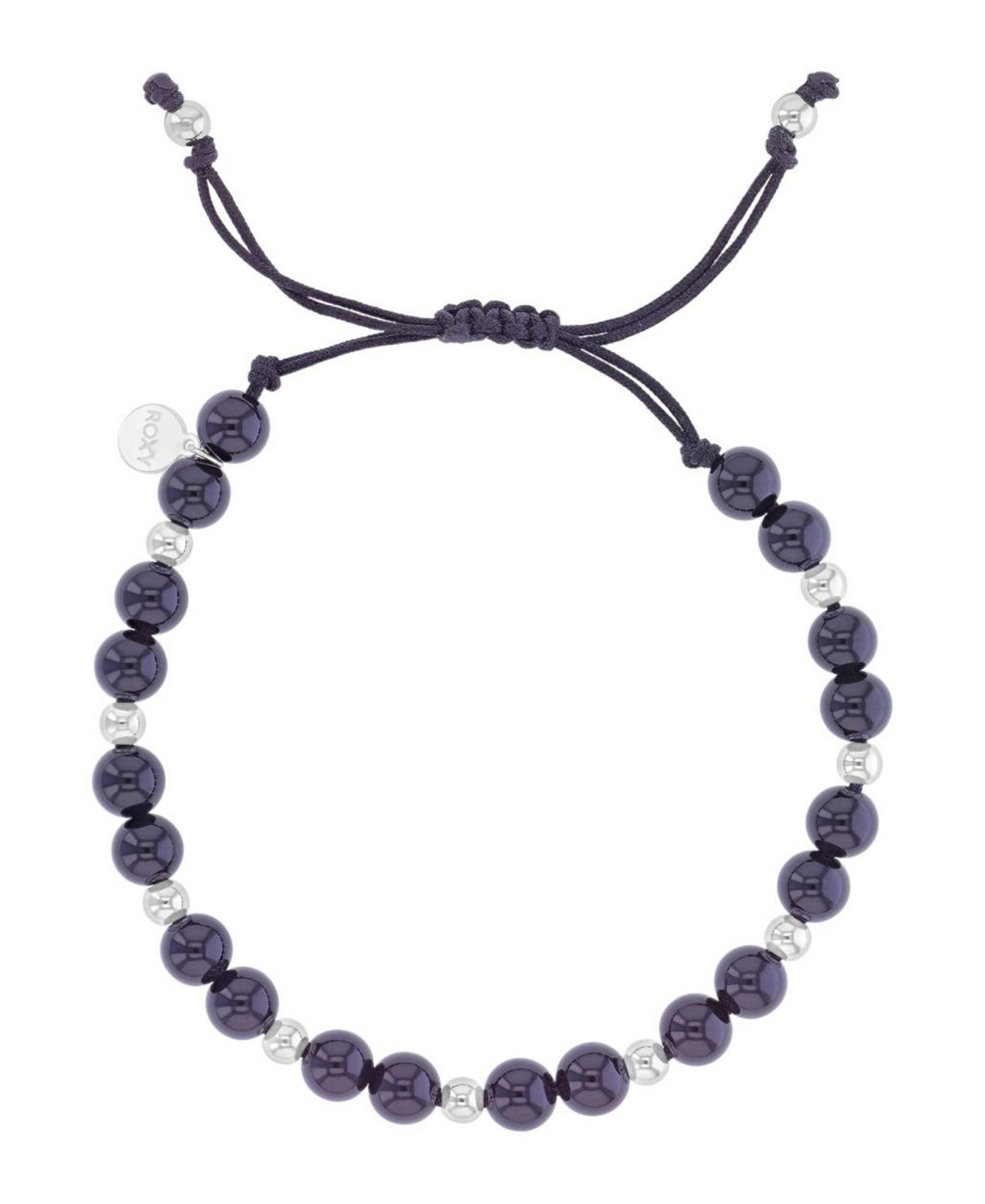 Roxy Waterproof Platinum Black Onyx Adjustable Bracelet