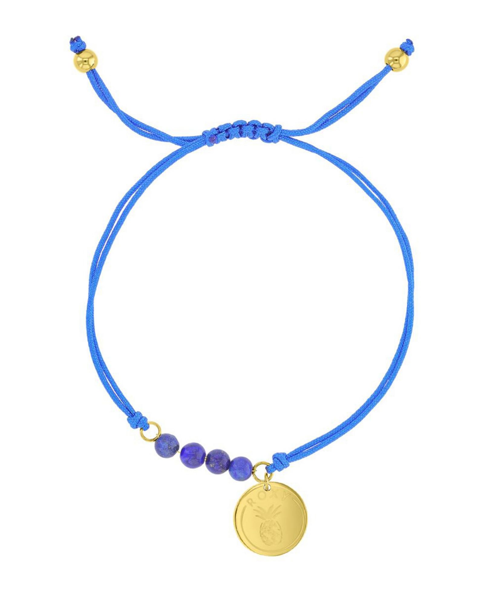 ROXY Waterproof Yellow Heart Pineapple RD Charm Lapis Adjustable Bracelet