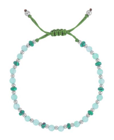 Браслет Roxy Waterproof Platinum Malachite Green Aventurine Adjustable
