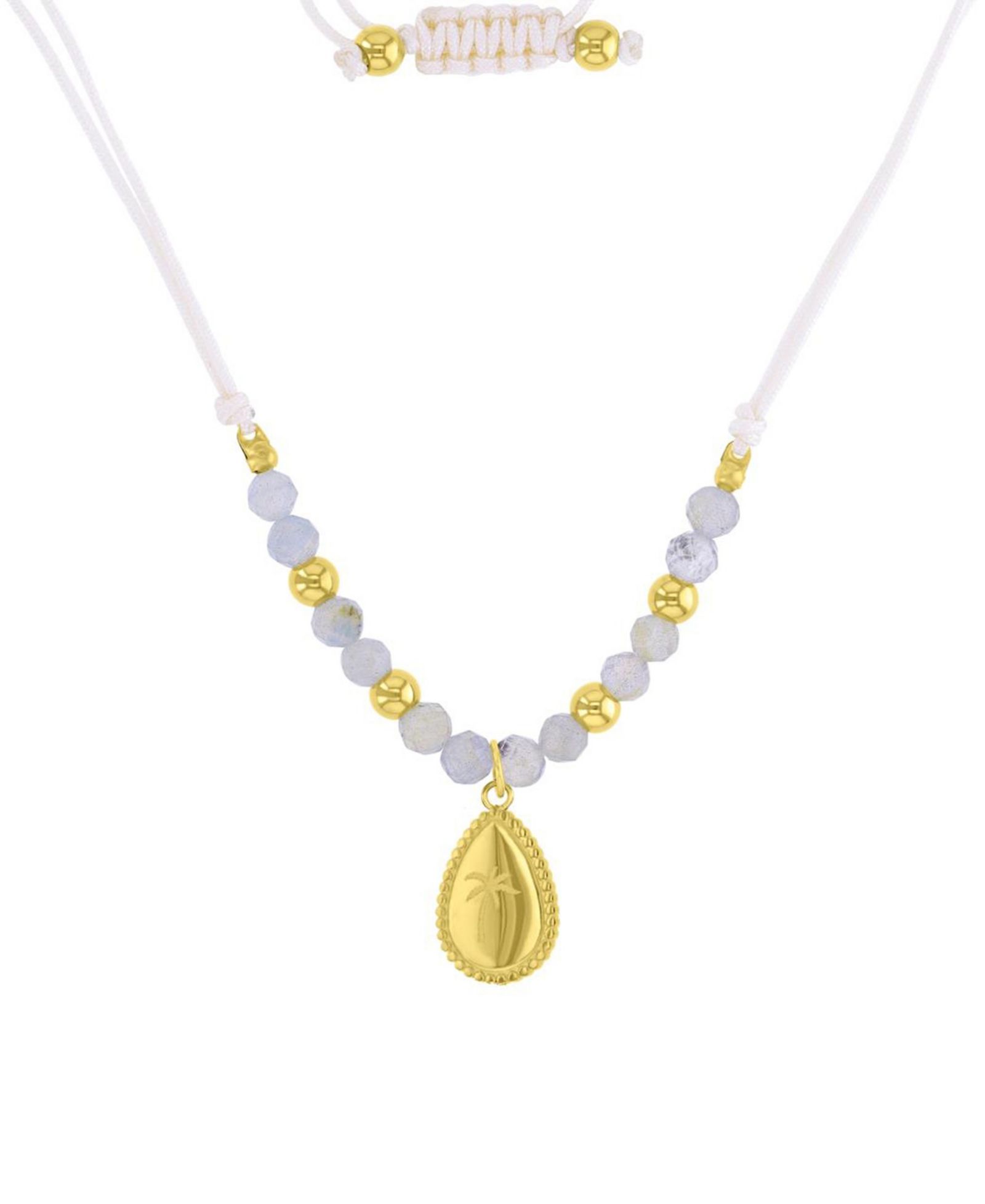 Водонепроницаемое ожерелье Roxy Yellow Palm Tree Labradorite с регулировкой