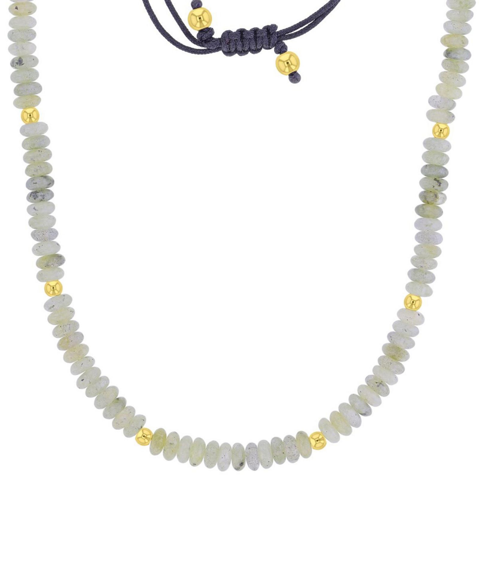 ROXY Waterproof Yellow Beads Onyx Adjustable Necklace