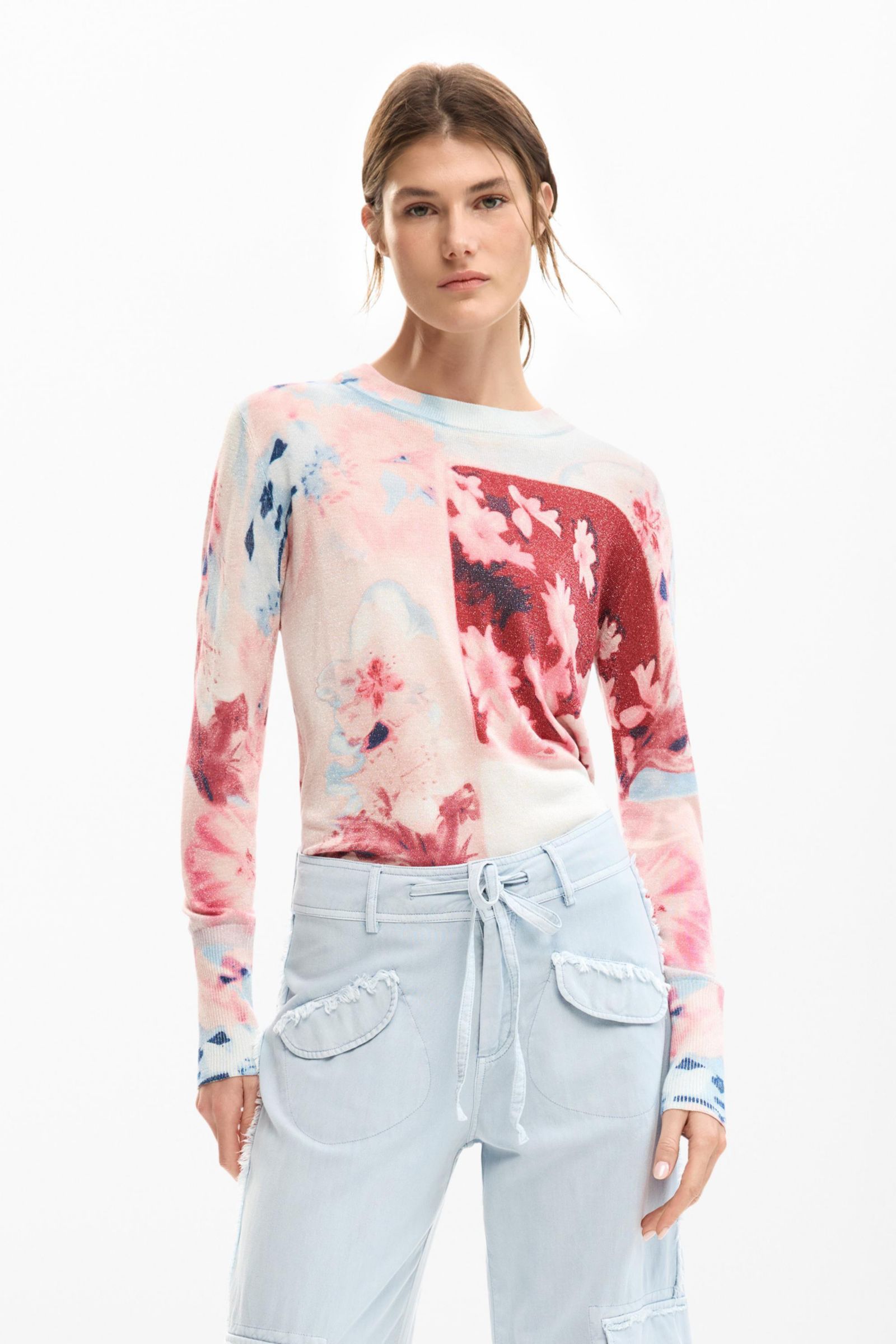 Desigual Women's Fine knit collage sweater