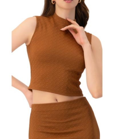 Ivonne Women's Knit Sleeveless Crop Top