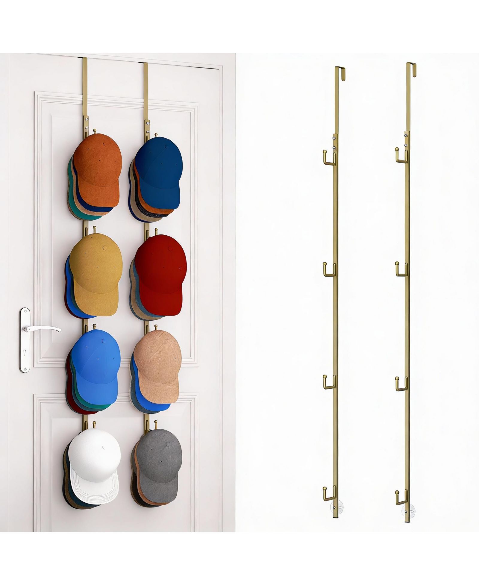 YIGII Over Door Hat Rack - Holds 40 Caps