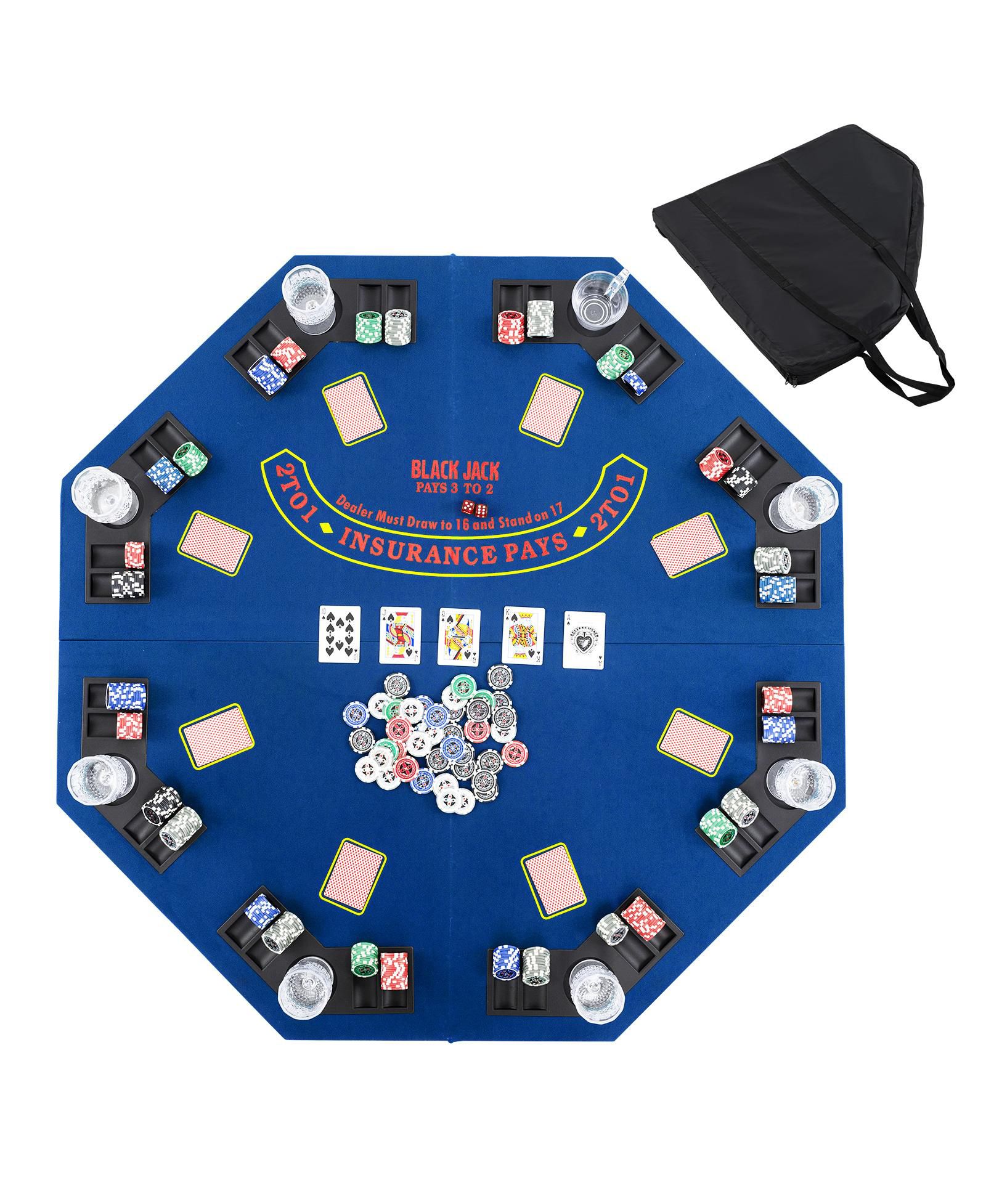 Hongge 8-Player Foldable Poker Table Top, Ages 14+