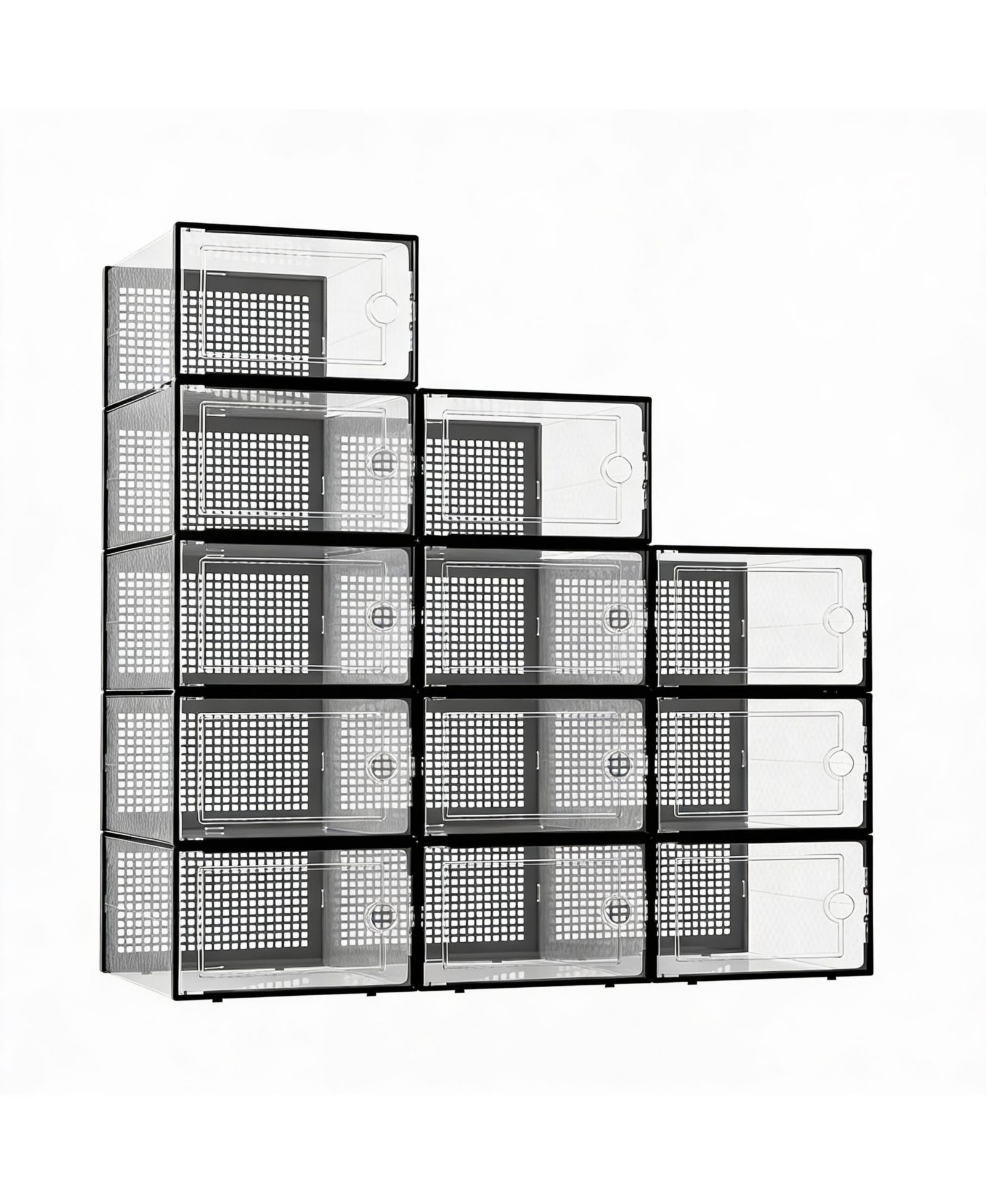 YIGII XX-Large Clear Stackable Shoe Storage Bins, Multi-Purpose, Durable ABS