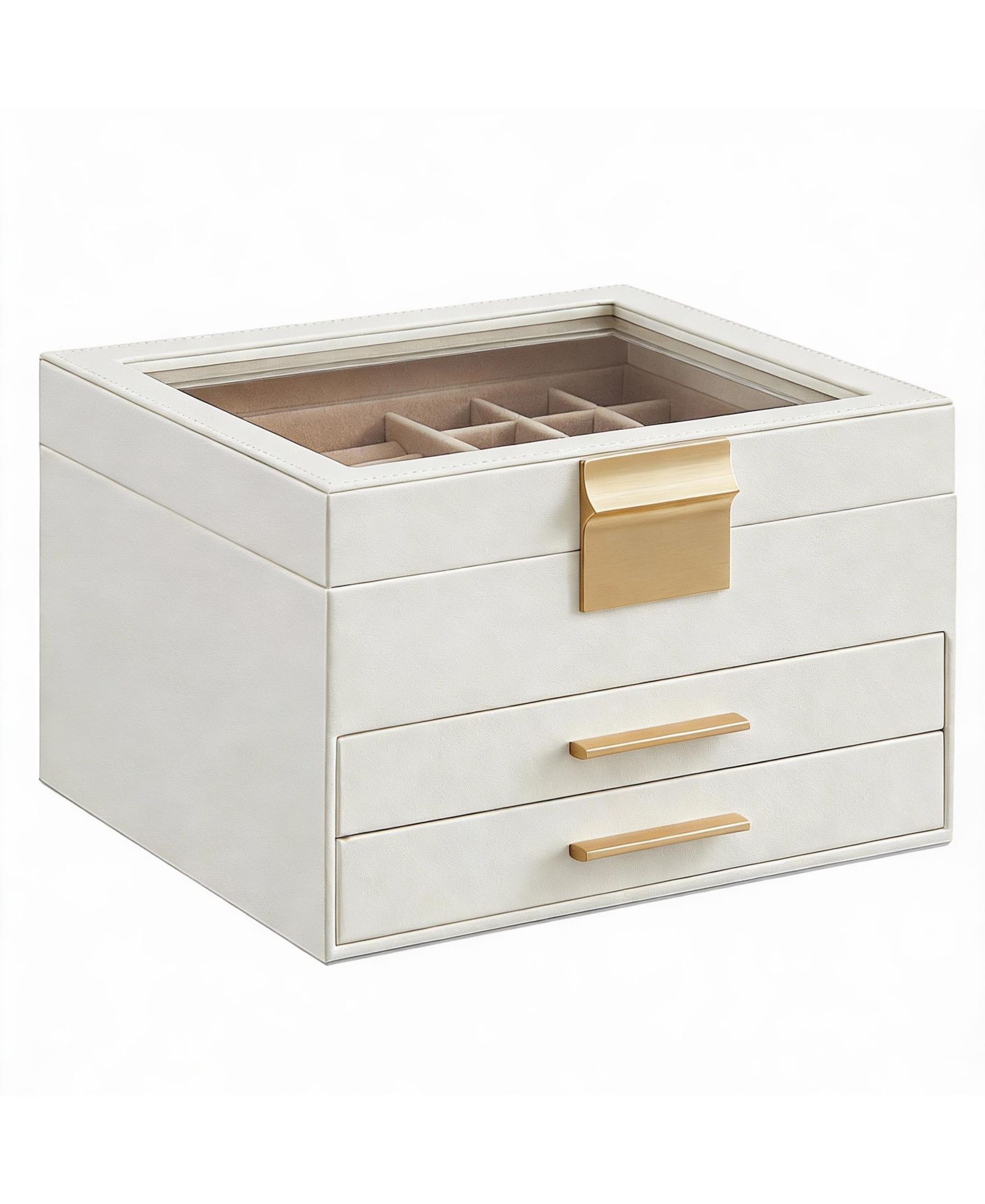 YIGII 3-Layer Jewelry Box with Glass