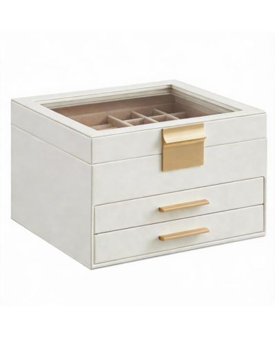 YIGII 3-Layer Jewelry Box with Glass